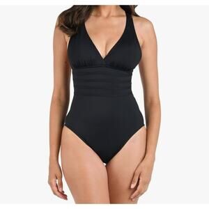 La Blanca One Piece Multi Strap Cross Back with Tummy Control Island Goddess 12